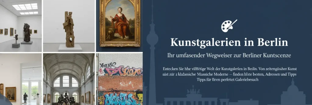 Panorama-Ansicht einer Kunstausstellung in einer modernen Galerie mit zahlreichen Besuchern.